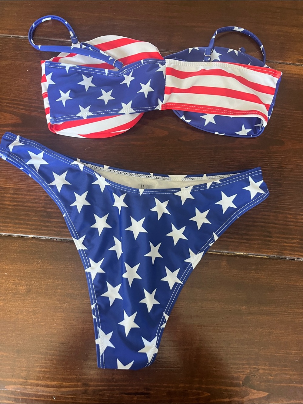 Stars & Stripes Bandeau Bikini Set - Blue, White & Red